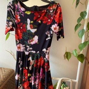 Marc Bouwer Floral Dress, Size 2P